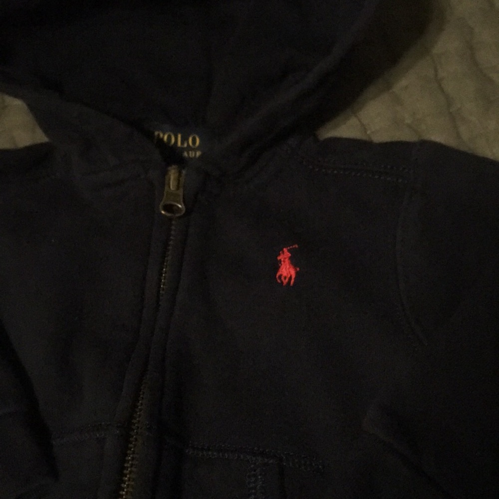 Navy polo hoodie and sweatpants 9m